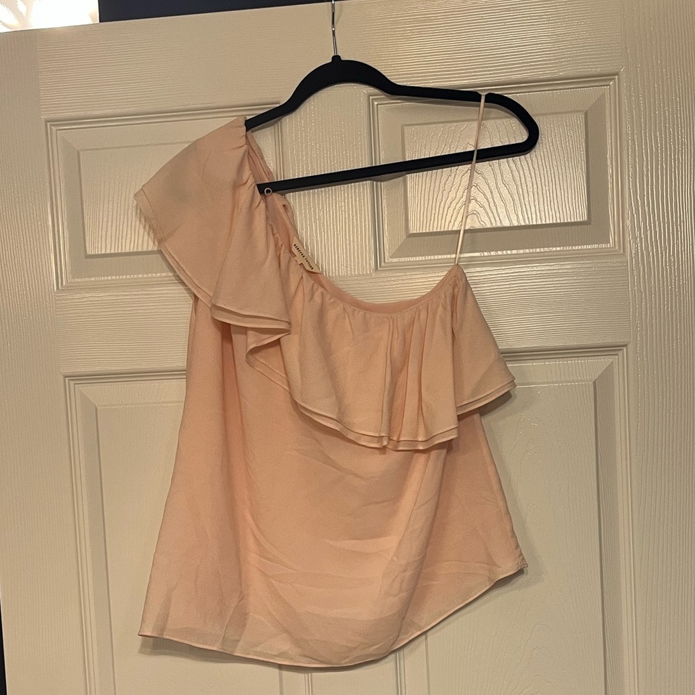 Rebecca Taylor Ruffle One Shoulder Top
